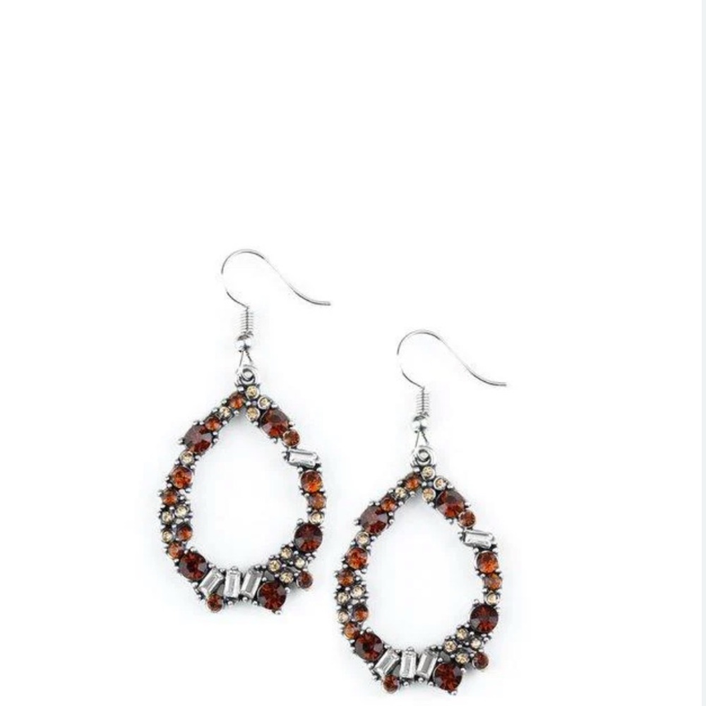 Paparazzi Silver Brown Bohemian Earrings